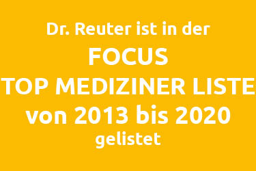 Dr Reuter ist in der TOP MEDIZINER Liste des FOCUS gelistet